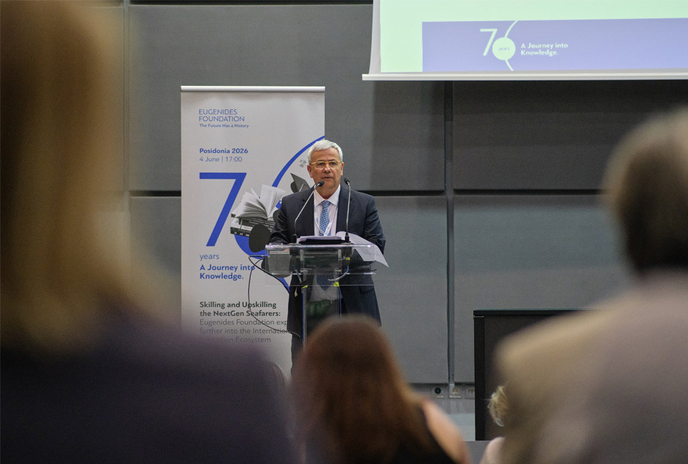 Education and upskilling of the NextGen Seafarers at the focus of the Eugenides Foundation event at Posidonia 2026 The Foundation presented its collaboration with the World Maritime University of the IMO and its Maritime English digital platform extended 